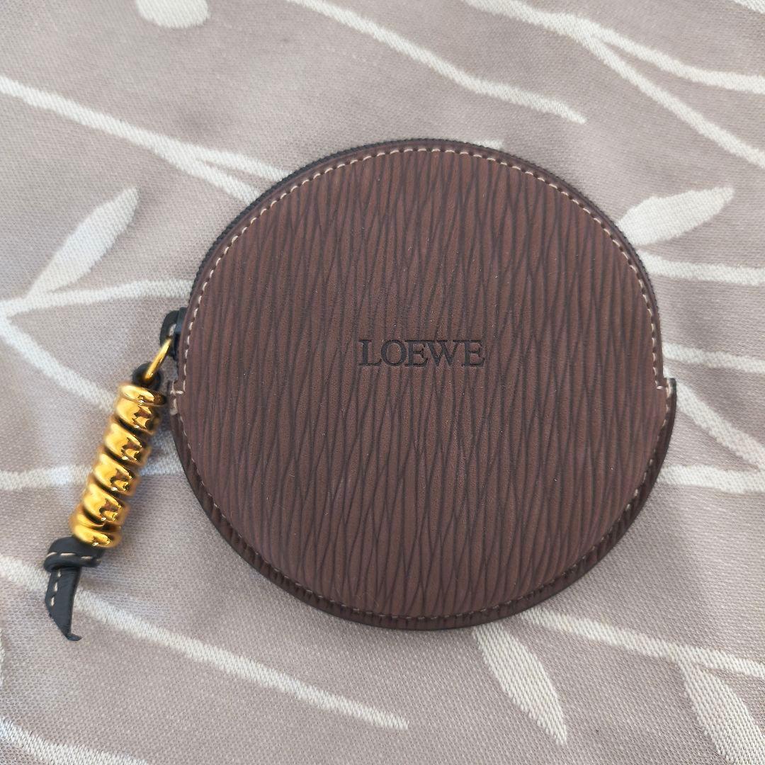 未使用 LOEWE ベラスケス 円形ケース ブラウン ブラック