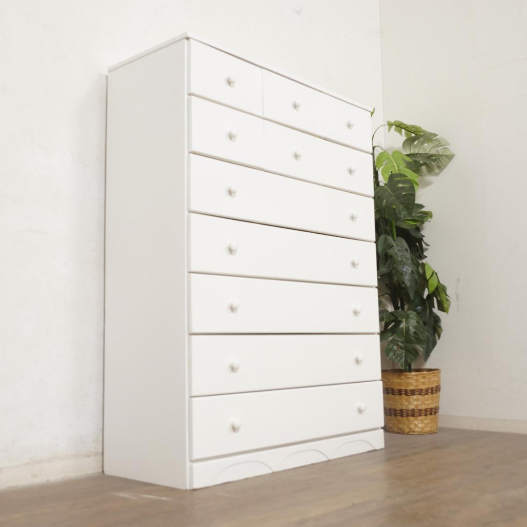 雪(*^^*)白家具 　洋タンス　チェスト　9段11杯