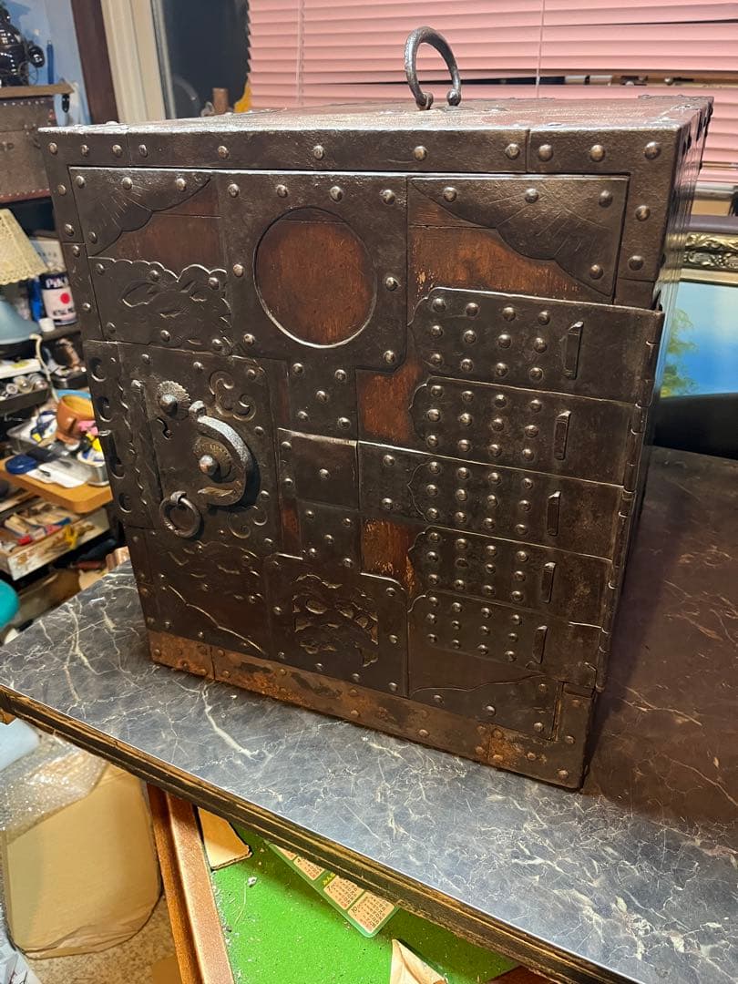 レトロ舟金庫 舟箪笥 レトロ金庫 舟金庫 昭和レトロ木製金庫