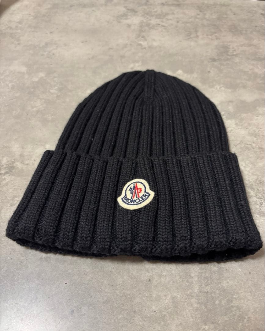 MONCLER ブラック ニット帽 新品タグ付き
