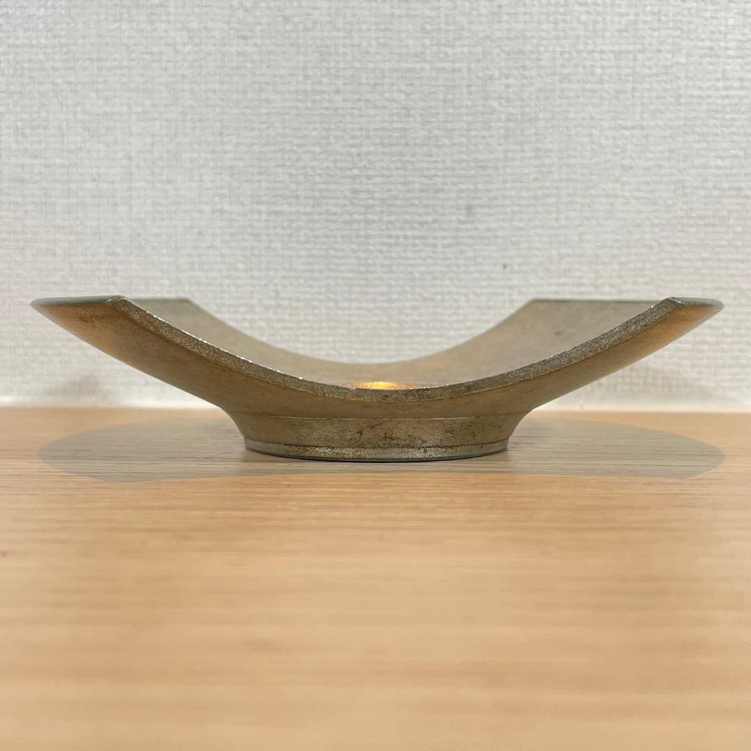 【匿名便】昭和 2年 薩摩 山﨑 錫器 分銅型 茶たく　5点セット