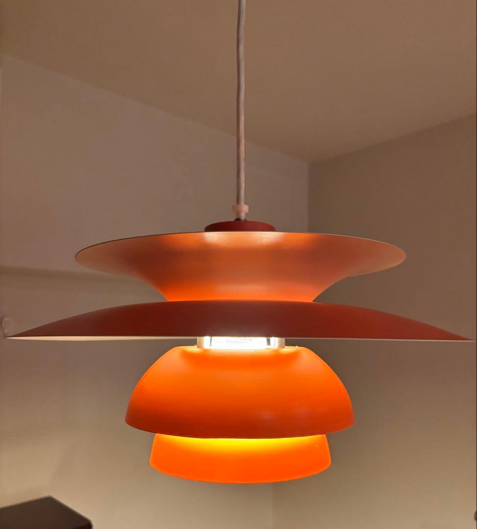 長澤ライティング ペンダントライト1K-W60 オレンジ 北欧モダン