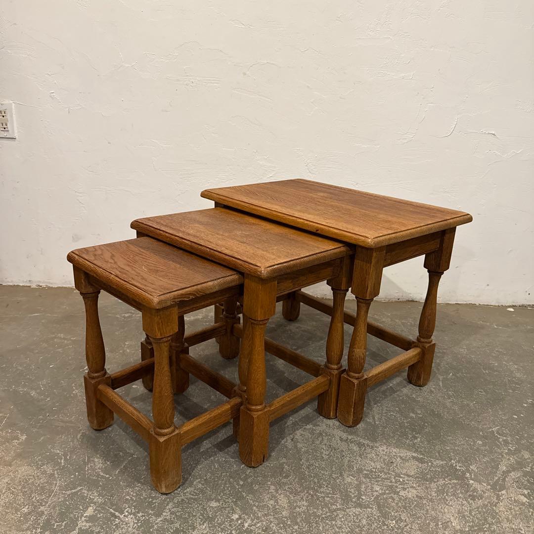 ヴィンテージ　ネストテーブル　フランス　サイドテーブル　花台