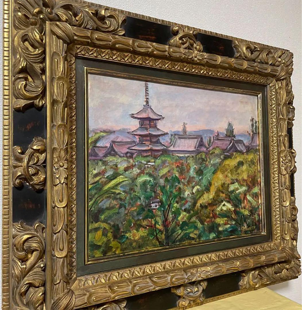 巨匠 小絲源太郎『山寺』油彩 カンヴァス F6 原画 真作保証 1点もの 鬼貴重