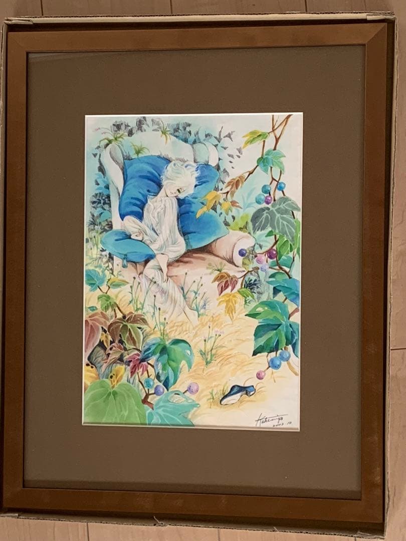 公式グッズ　竹宮恵子　風と木の詩　森の恵み　ジルベール　額入り複製画