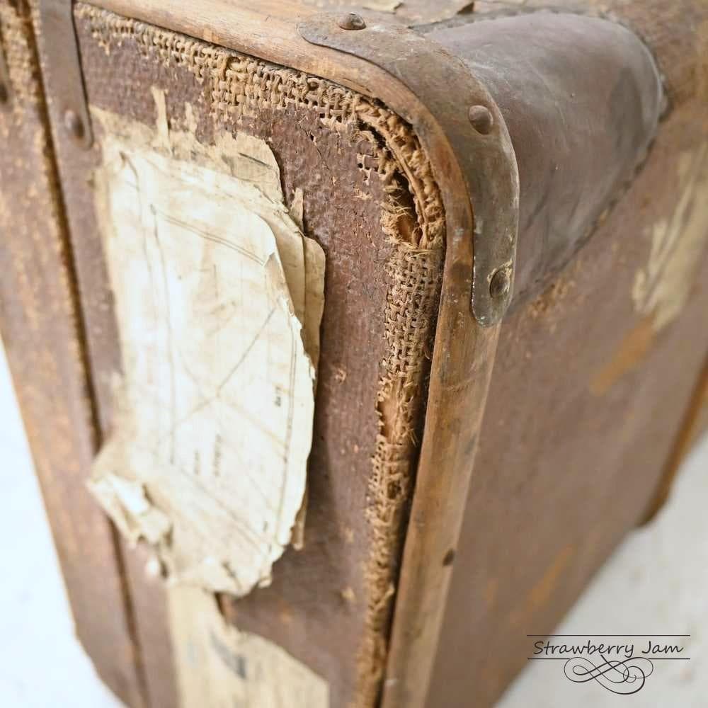 L3612-99-1 英国アンティーク トランク レザーバック 収納 レザー