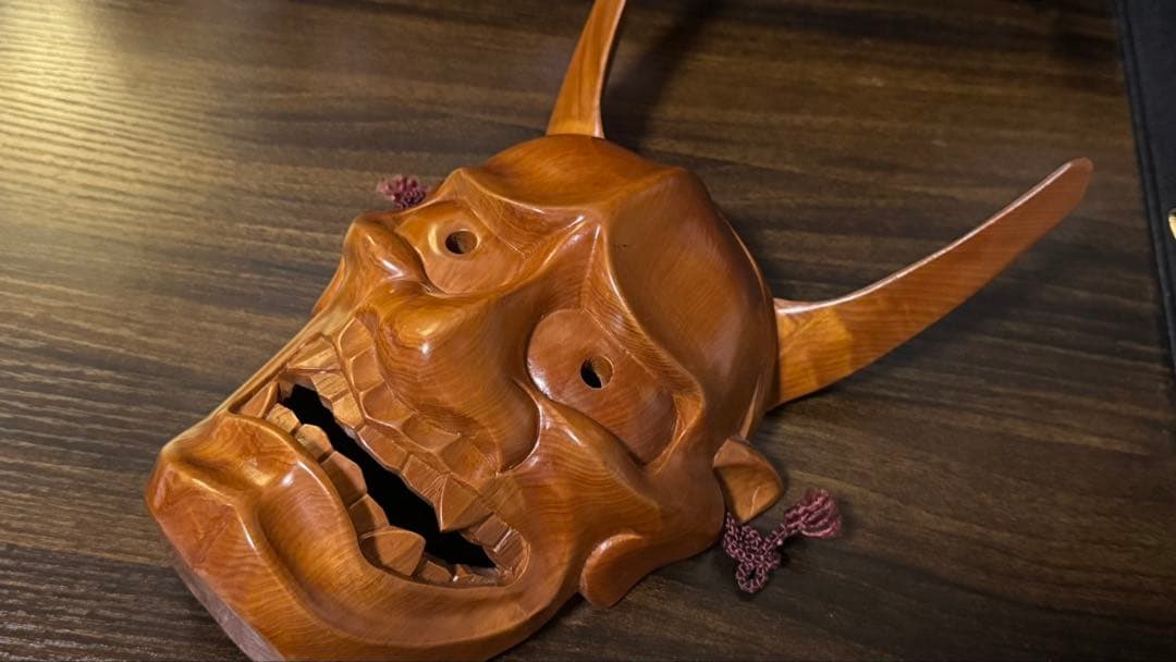 木彫　般若　面