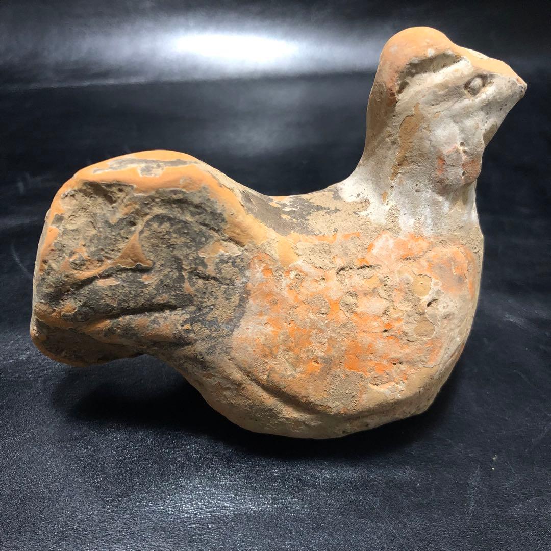 ◼️蔵から中国古銭と一緒の箱から出てきた5体の内の1体　鶏ニワトリ中国古美術土器