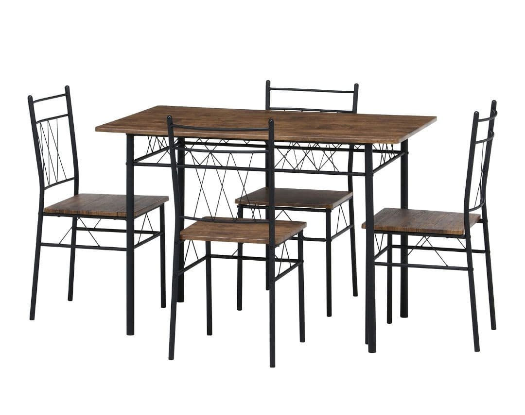 不二貿易 ダイニング 5点セット ブラウン オシャレ 4人