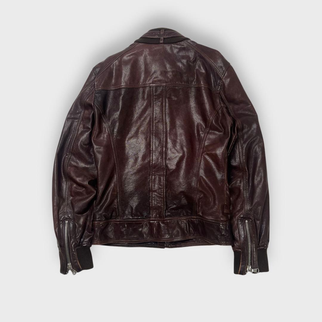 ジャケット・アウター DOLCE&GABBANA leather jacket brown D&G