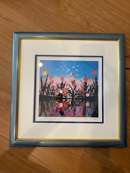 藤城　清治　「花と少女」