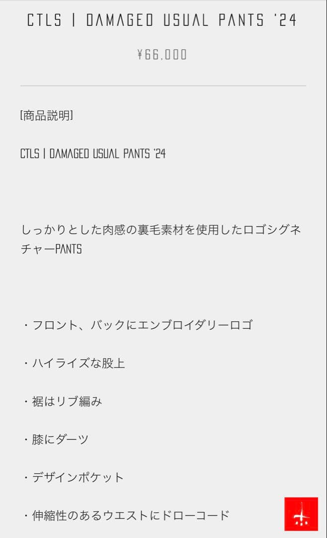 パンツ CTLS | DAMAGED USUAL PANTS \"24