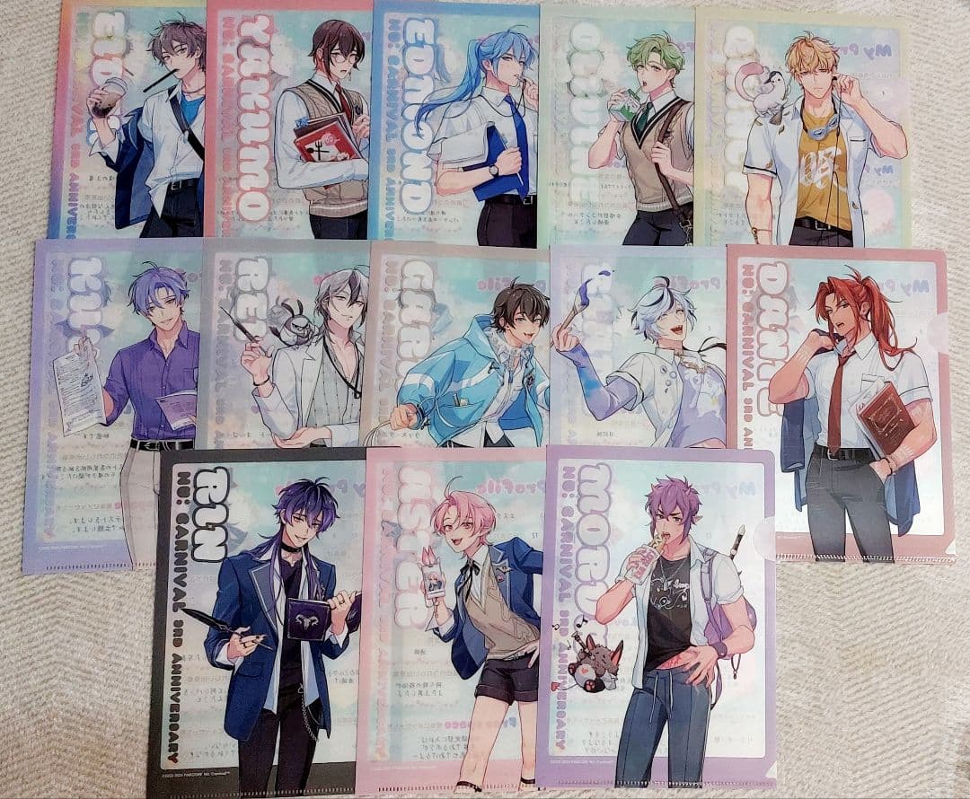 nu:カーニバル 3周年 アニカフェ クリアファイル コンプリートセット