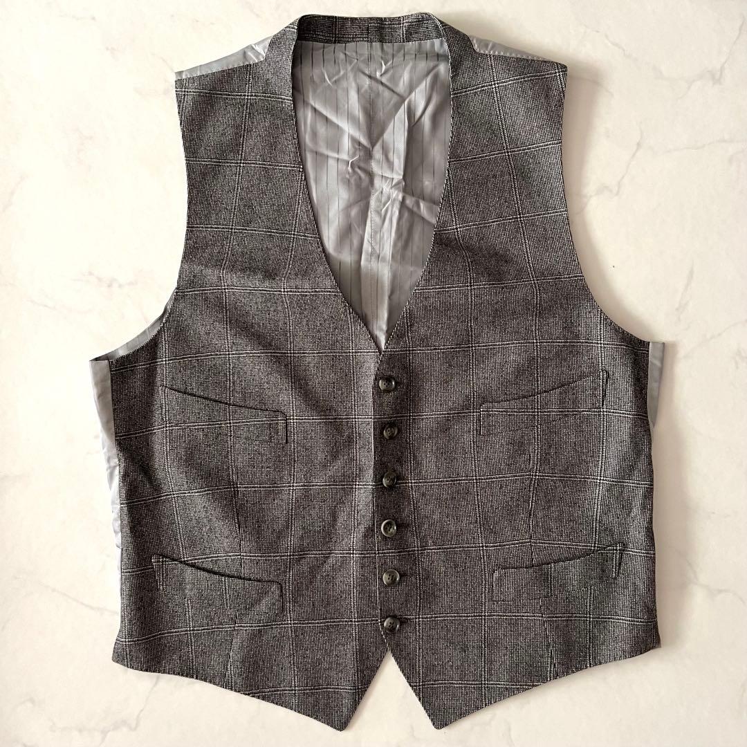 美品 トムフォード 大きいサイズ ベスト スーツジレ チェック 52 XXL相当