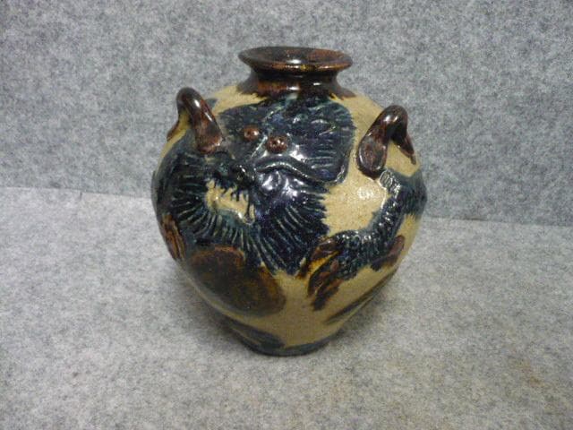 壺屋焼 龍図 琉球壷 [B31416]