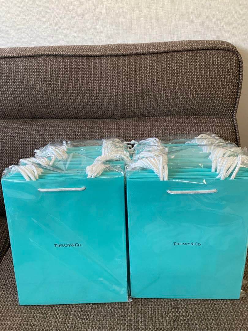 国内現行品　美品ティファニー ショッピング紙袋60枚セット（20x25cm）