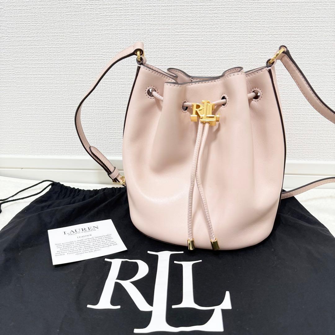 ローレンラルフローレン アンディ 巾着 ドローストリングショルダーバッグ未使用級