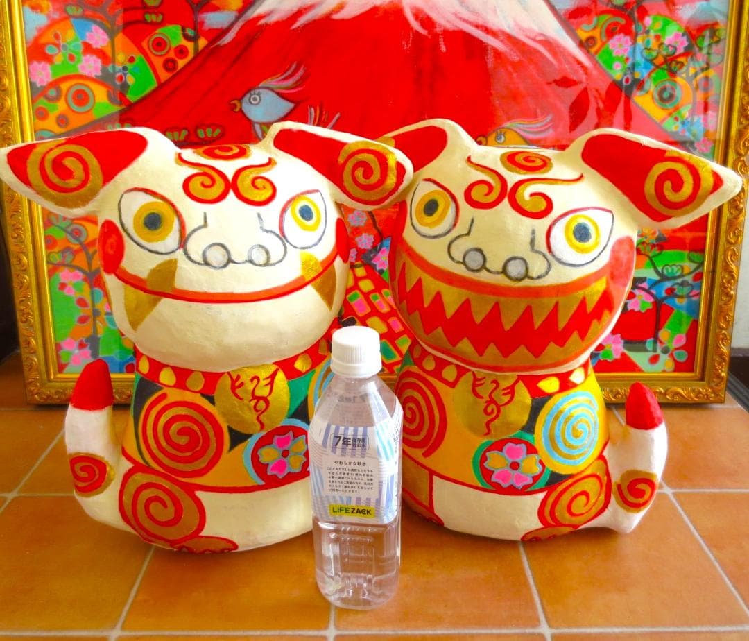 張り子　ジャンボシーサー　ラッキーアイテム　風水　置物