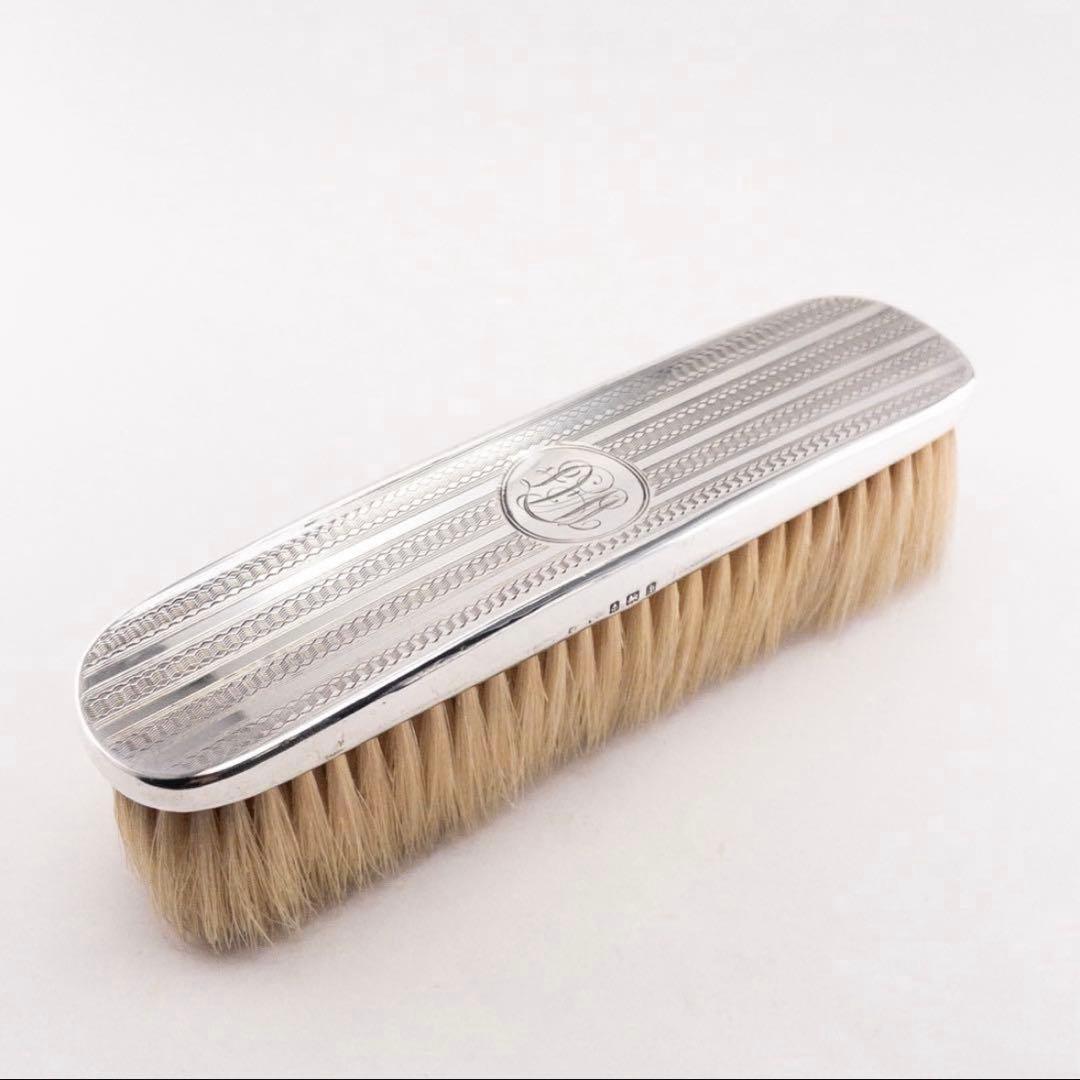 英国製 純銀ヘッド 1908 アンティーク 純銀ヘッド 洋服 ブラシ