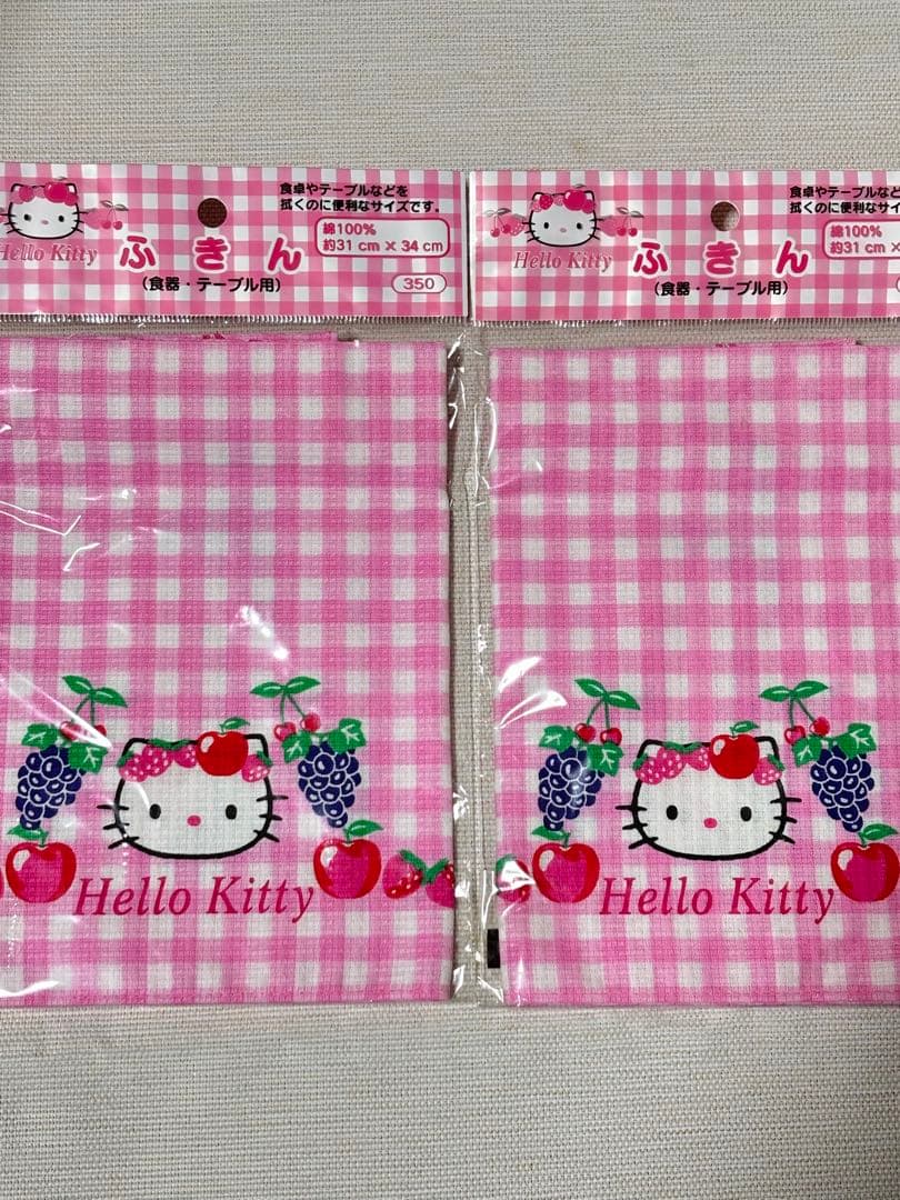 希少 ハローキティ✨フルーツ柄 ノート メモ帳 布巾 4点セット新品未使用