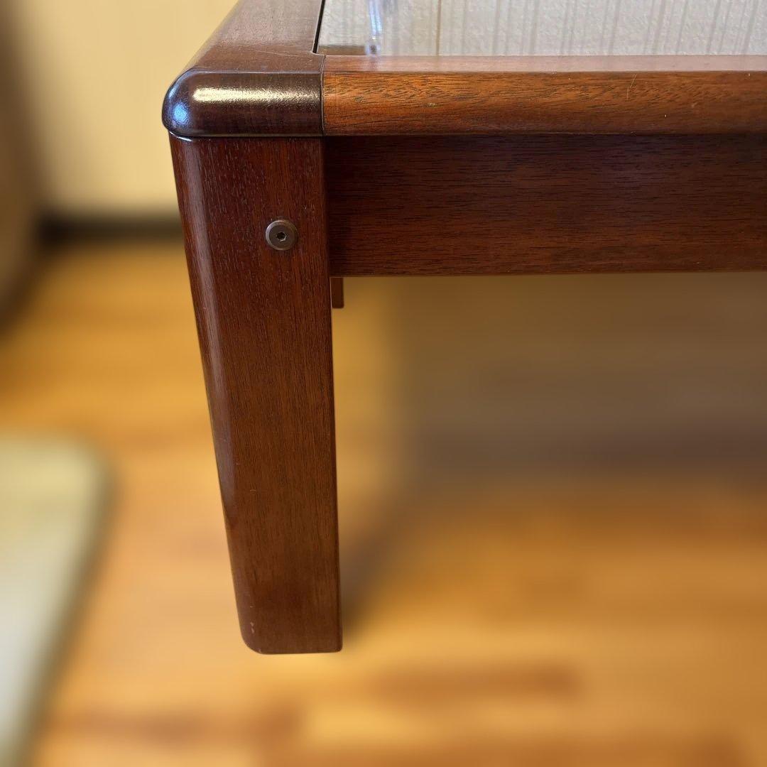 昭和レトロ！120cmローテーブル平成レトロ ガラス天板ディスプレイ コーヒー