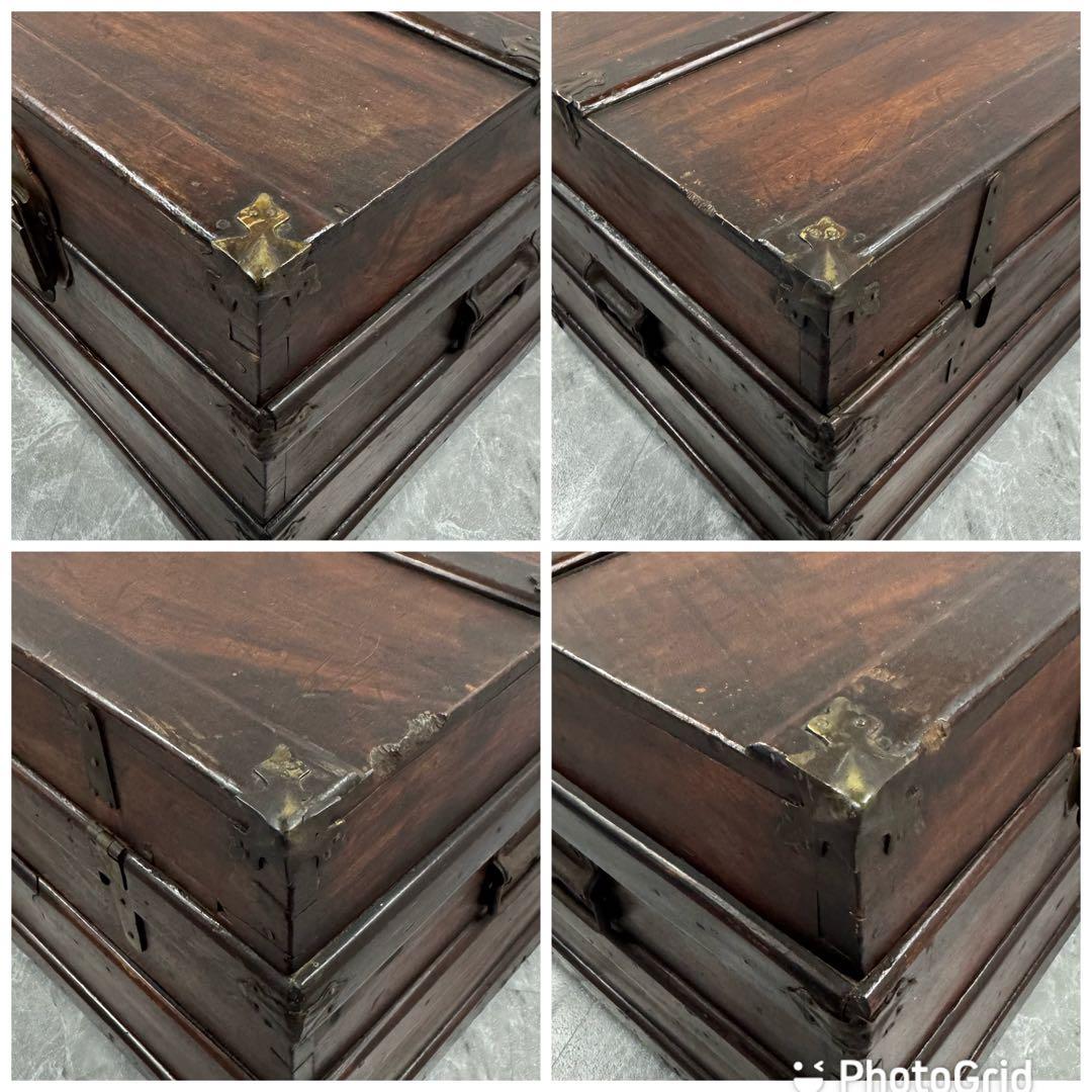 【珍品】トランクケース コンテナボックス 船舶 船鞄 収納 アンティーク①