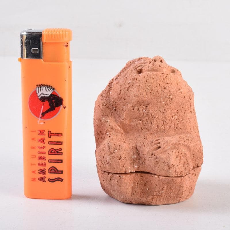 茶道具　佐々木昭楽作　一刀彫　猿　香合　共布共箱　C　8405