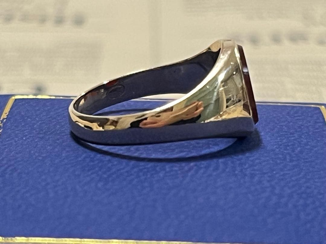 【最高級の輝き】9金 カーネリアン シグネットリング ロンドン1966年