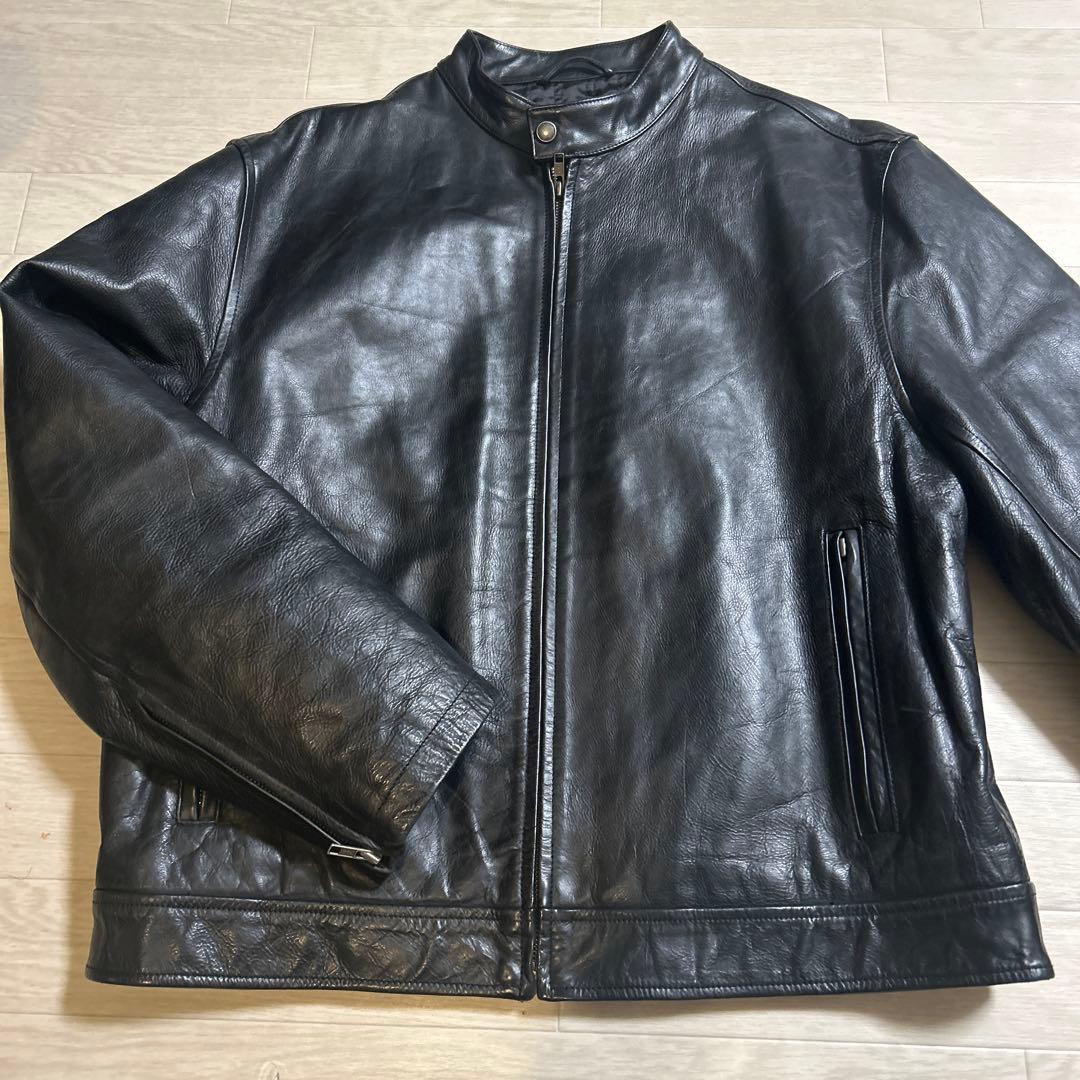 OLD GAP オールドギャップ　黒 レザーシングルライダースジャケット　M