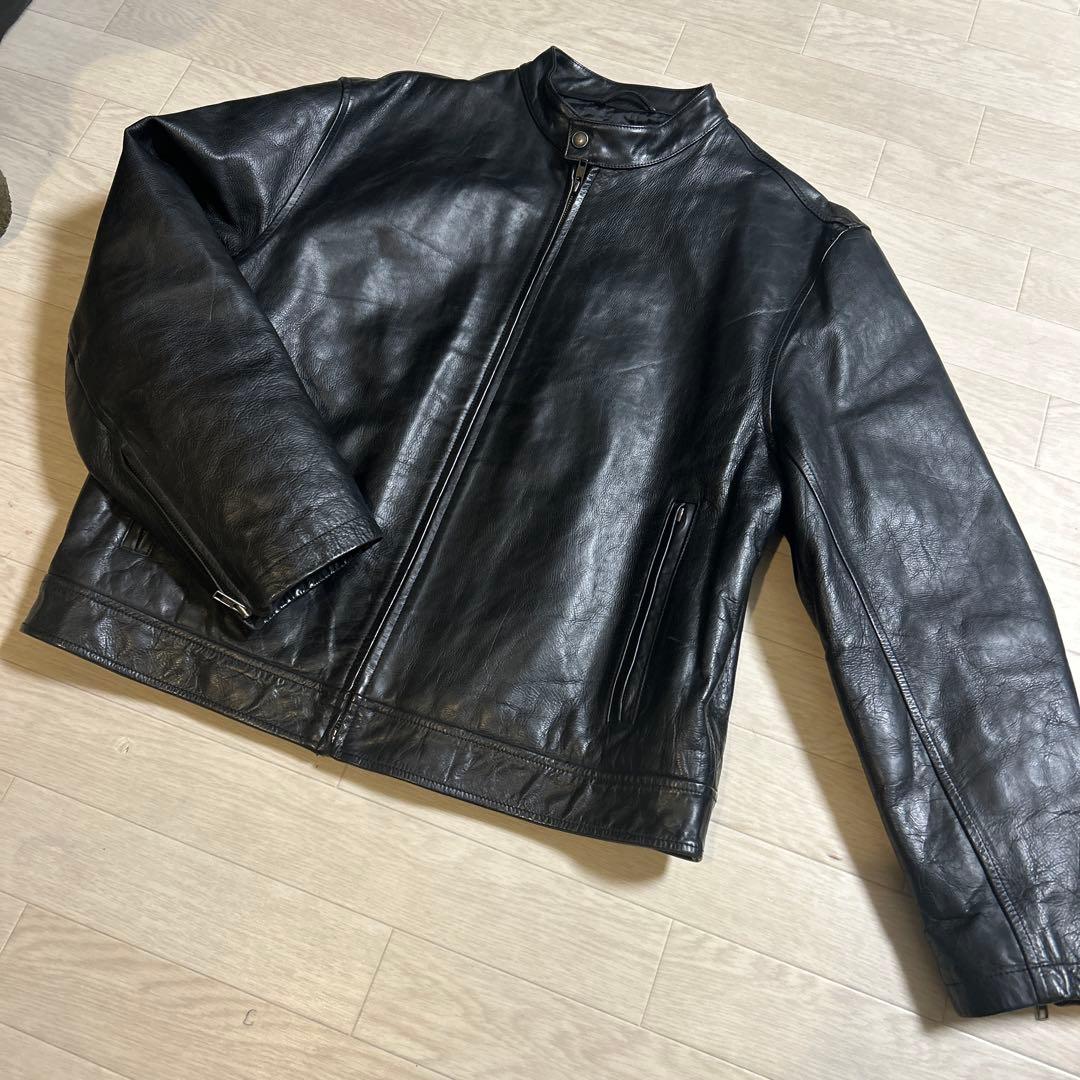 OLD GAP オールドギャップ　黒 レザーシングルライダースジャケット　M