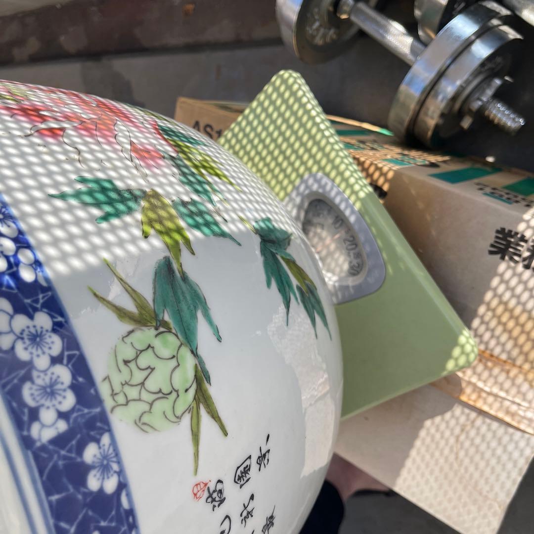 花柄陶器鉢 直径約40cm