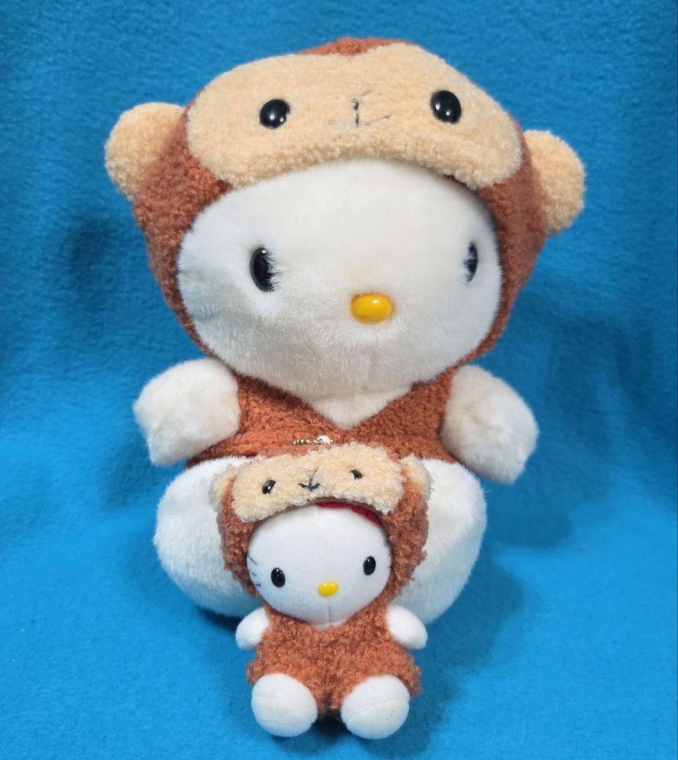 激レア☆ハローキティ☆お猿さんの被りものぬいぐるみ＆ボールチェーンマスコット