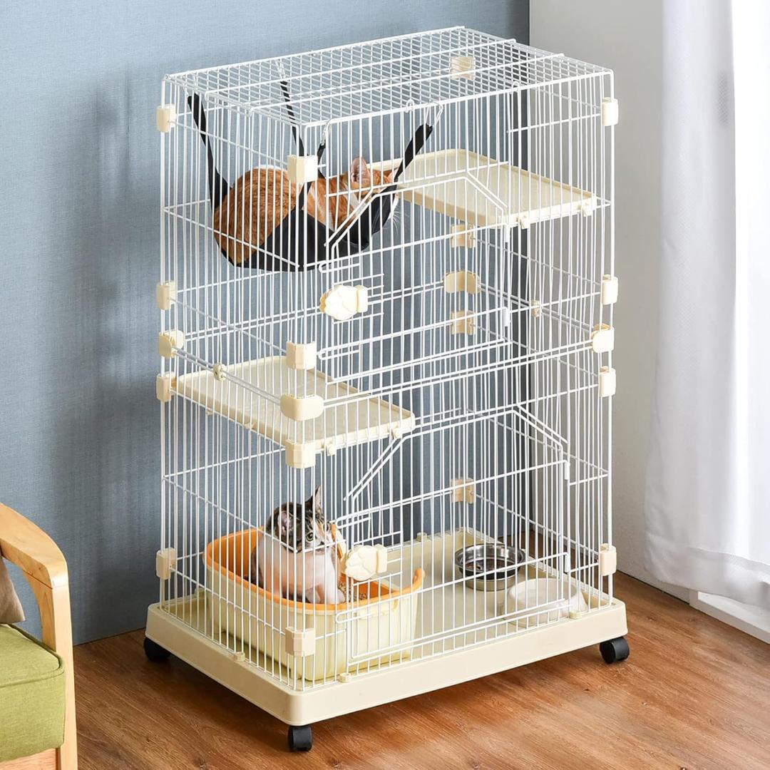 タンスのゲン 猫ケージ 2段 幅69×奥行48×高さ106cm (87054)