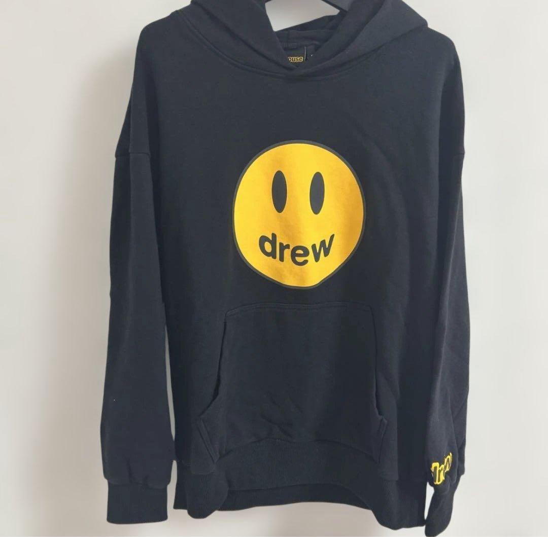 drew house スマイルロゴ パーカー S 黒