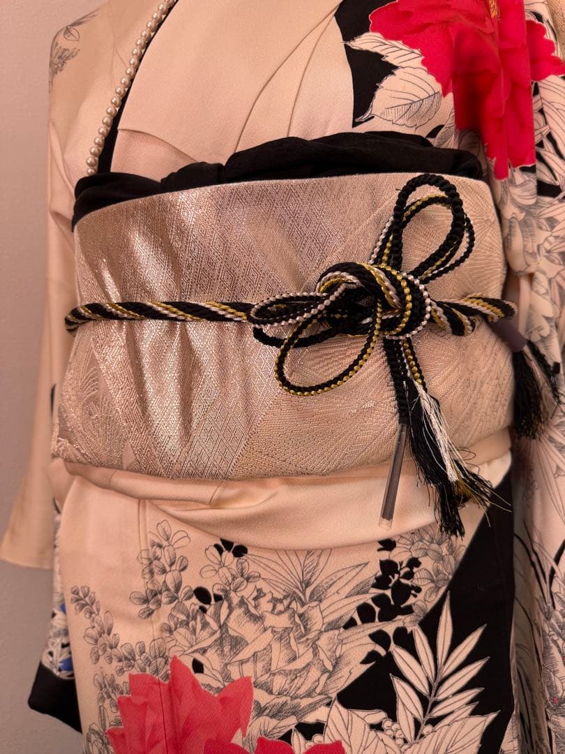 振袖フルセット　8点セット　モノトーン