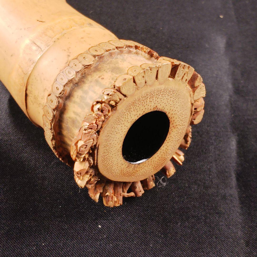 Y3110-7 琴古流 尺八 銀三線 全長49㎝ 竹製