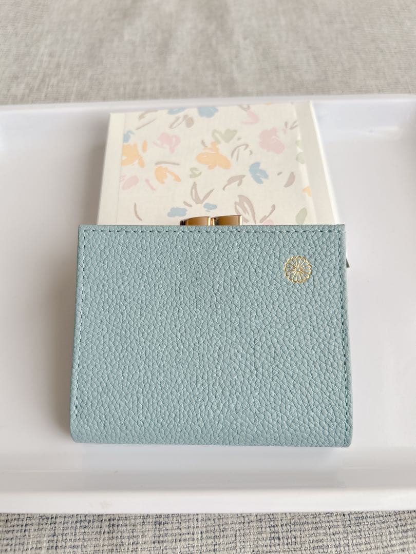 皇居財布　がま口　二つ折り　水色