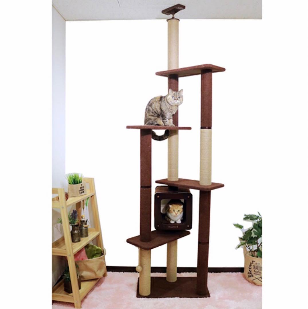 キャットタワー　ねこ　クリスマスプレゼント　モダンルームスクラッチ タワーダブル