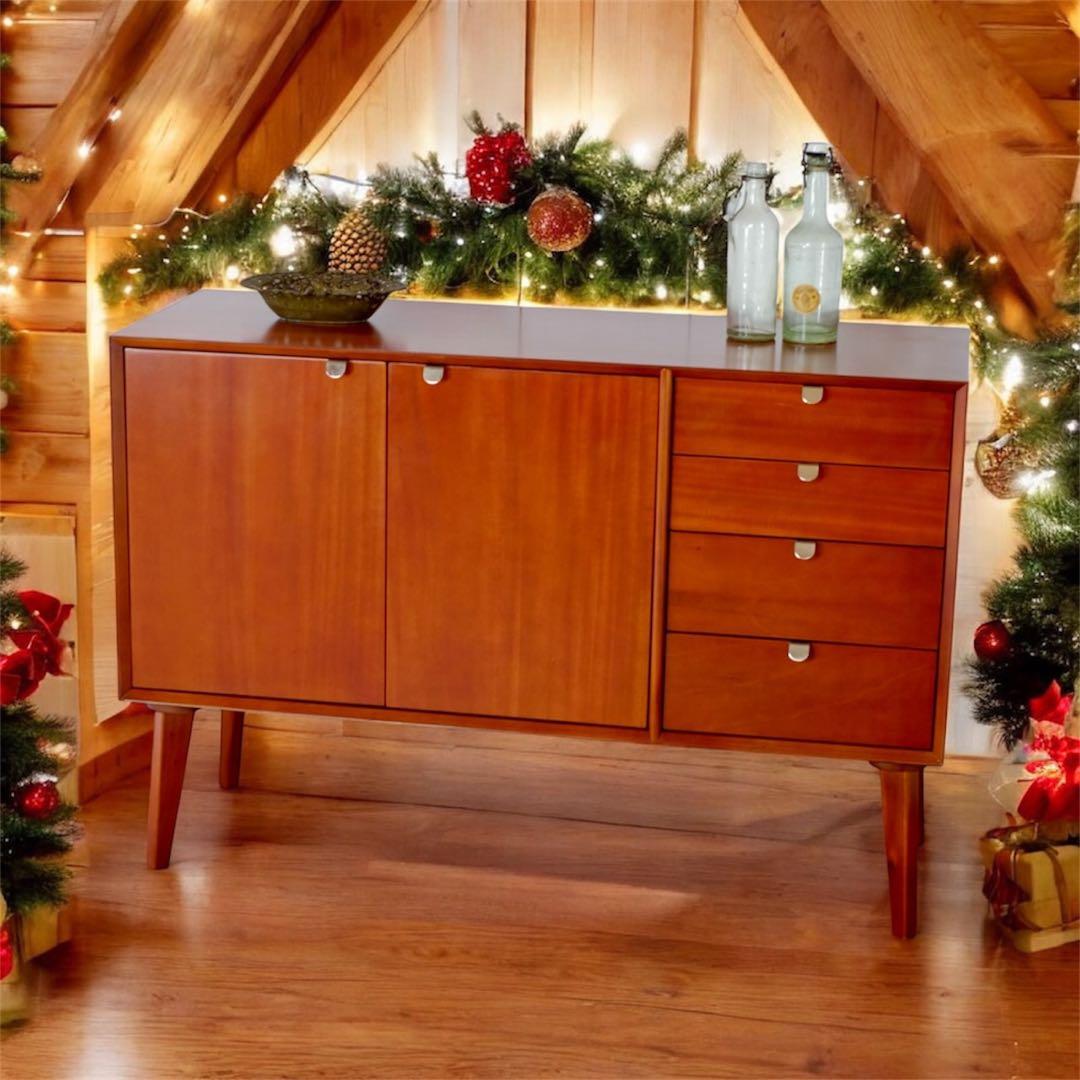 J 新品 北欧 リビングボード キャビネット リビング収納 本棚 飾り棚 天然木