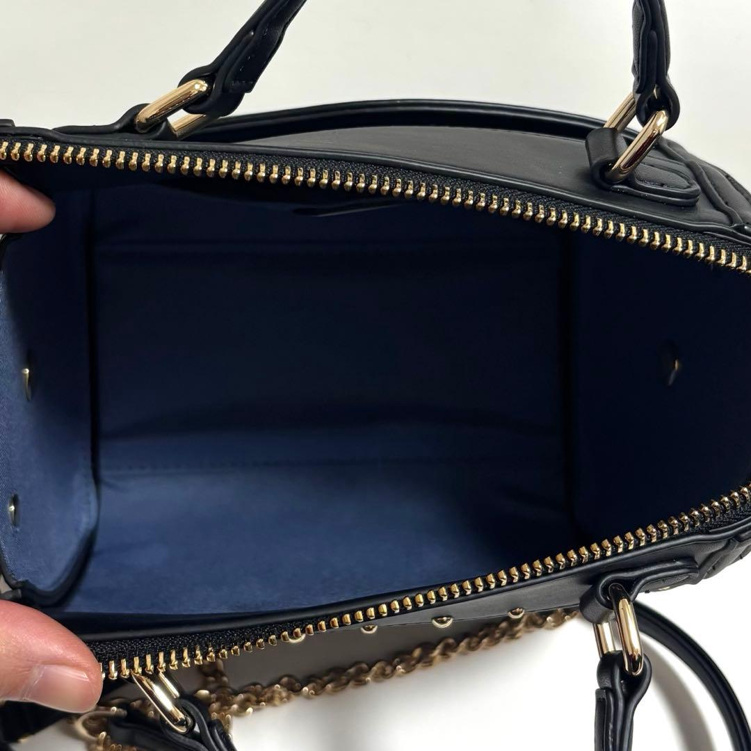 DIANA ミニボストンバッグ グリッター ブラック