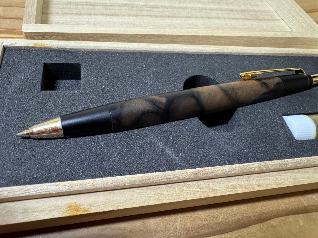 プ*読様 野原工芸　超特上黒柿孔雀杢　旧固定式　おまけ付き