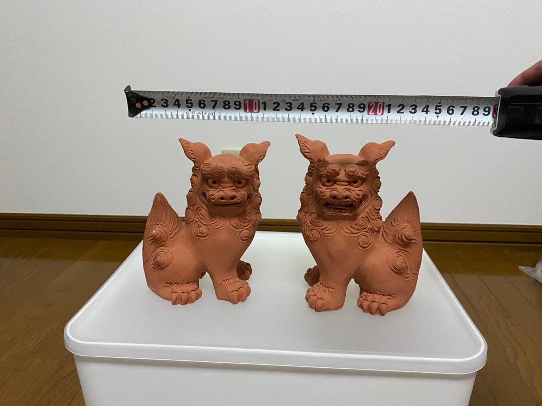 シーサー(素焼き)／沖縄／美品／魔除け／厄除け／御守り／置物／陶器