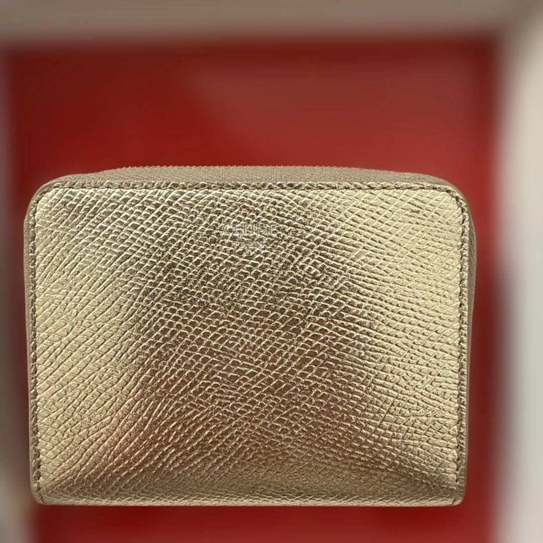 CELINE ゴールド スモールジップウォレット