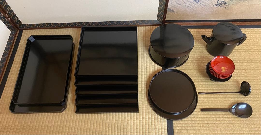 茶道具　懐石道具　漆塗