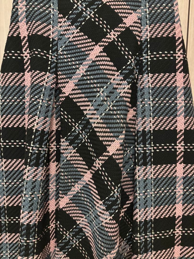 【美品】SNIDELロービングチェックロングスカート01