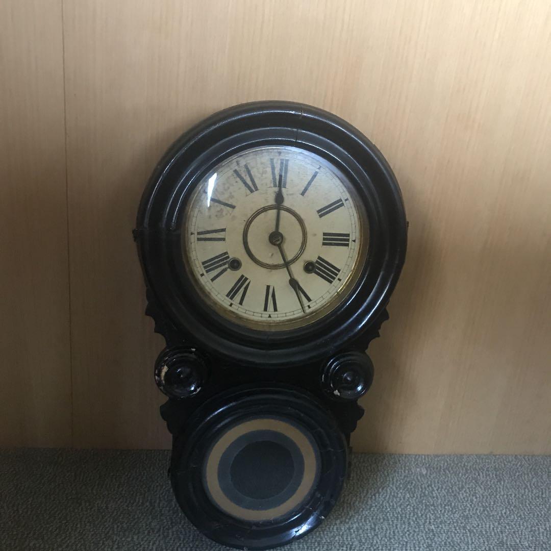 希少＊柱時計 だるま時計 四つ丸 ゼンマイ式 アンティーク