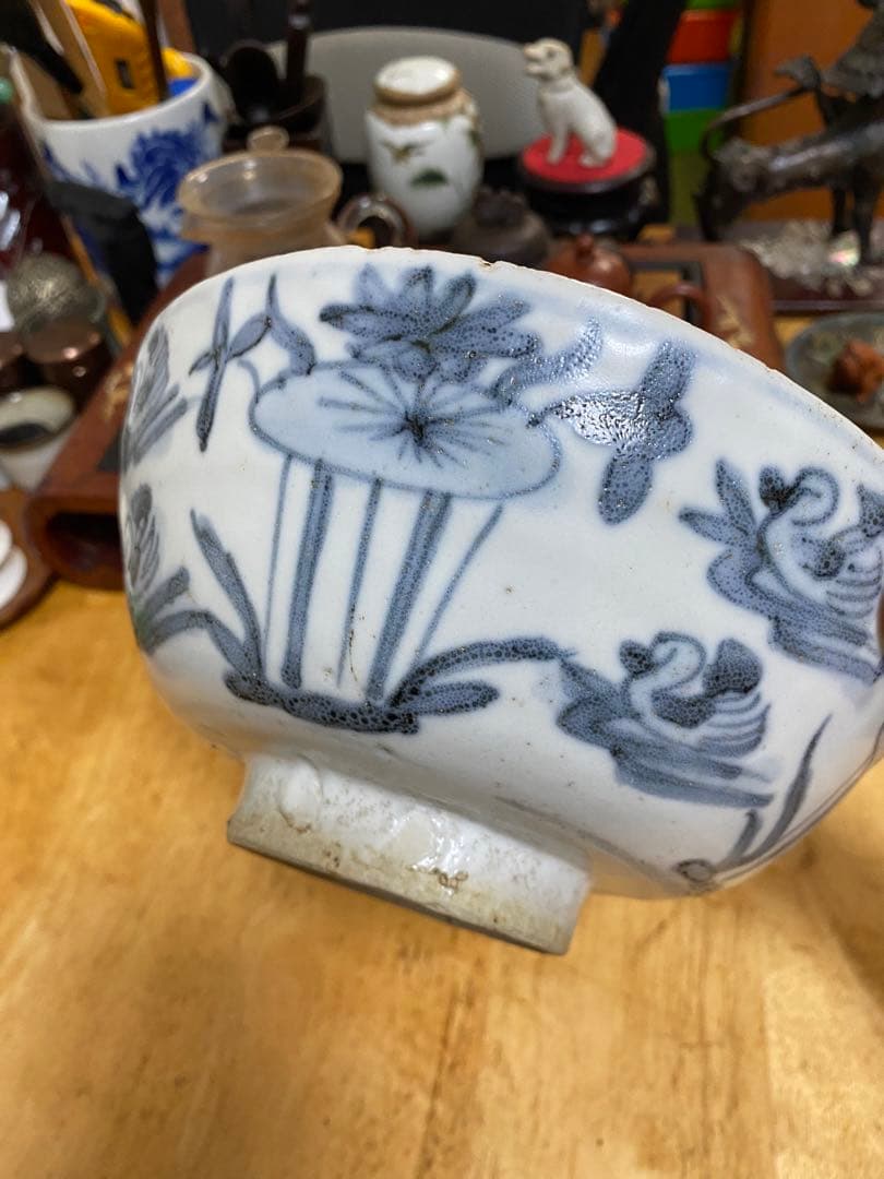 染付 大碗 明代 唐物 花鳥