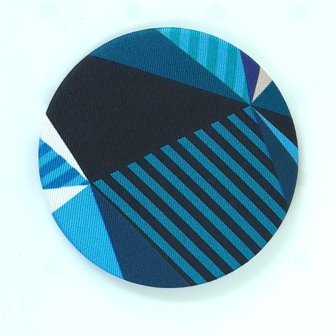 エルメス プティアッシュ シルク ピンブローチ バッジ ブルー ブラック