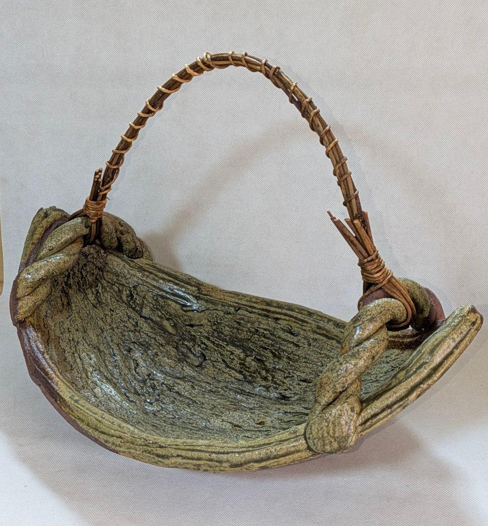 伊賀焼　大型花器　舟形　変形花器　花生け　花瓶　花入れ　フラワーベース　華道