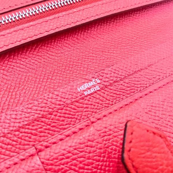 HERMES エルメス べアンスフレ ヴォーエプソン 長財布 ピンク　0052